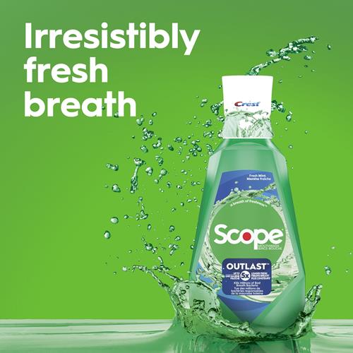 Crest Scope Outlast Mouthwash, Long Lasting Mint, 1 L