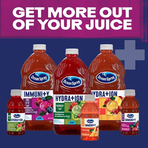 Ocean Spray Immunity Cranberry Blueberry Acai Flavored Juice Drink, Immunity Support Beverage With Antioxidants Vitamin C, Vitamin E And Zinc, 60 Fl Oz Bottle