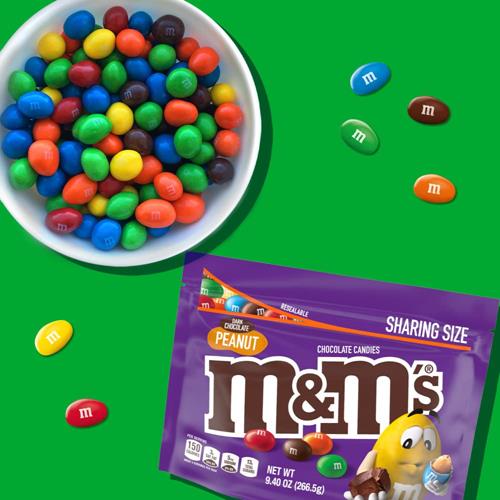M&Ms Peanut Dark Chocolate Candy, Sharing Size, 9.4 Oz Resealable Bag