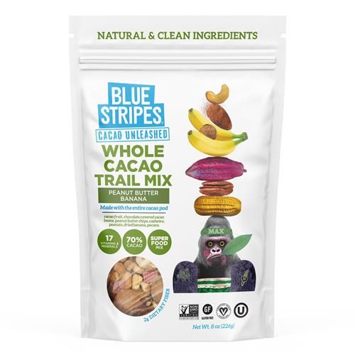 Blue Stripes Peanut Butter Banana Whole Cacao Trail Mix, 8 Oz