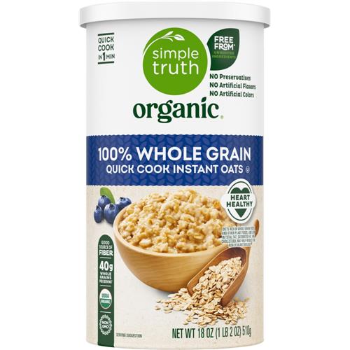 Simple Truth Organic 100% Whole Grain Rolled 1 Minute Oats 18 oz