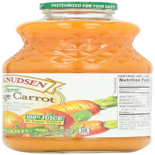R.W. Knudsen Family Organic Orange Carrot Juice Blend, 32 Ounces