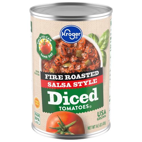 Kroger Salsa Style Fire Roasted Diced Tomatoes 14.5 oz