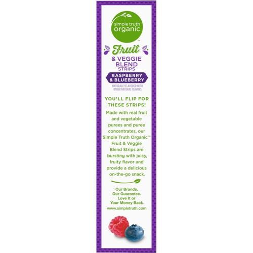 Simple Truth Organic Raspberry & Blueberry Fruit & Veggie Blend Strips 8 ct / 0.5 oz