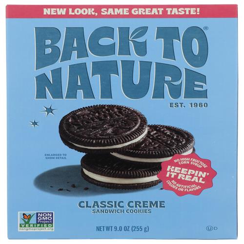 Back To Nature Classic Creme Sandwich Cookies - Plant-Based Cookies Made With Wheat Flour - Non-Gmo, No High Fructose Corn Syrup, 9 Ounce (Pack Of 1)
