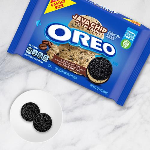 Oreo Java Chip Creme Chocolate Sandwich Cookies, Family Size, 17 Oz