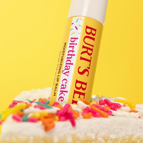 Burts Bees Birthday Cake Lip Balm, Tint-Free, Natural Origin Lip Care, 1 Tube, 0.15 Oz.