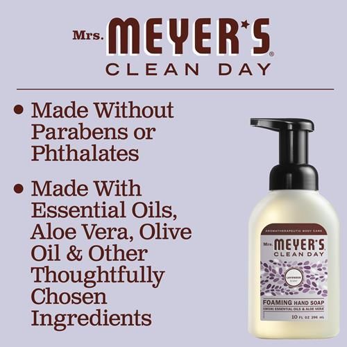 Mrs. Meyers Clean Day Foaming Hand Soap, Lavender Scent, 10 Ounce Bottle