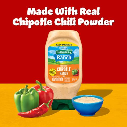 Hidden Valley Southwest Chipotle Ranch Condiment And Dressing, Easy Squeeze Bottle, 16 Fl Oz (Package May Vary)
