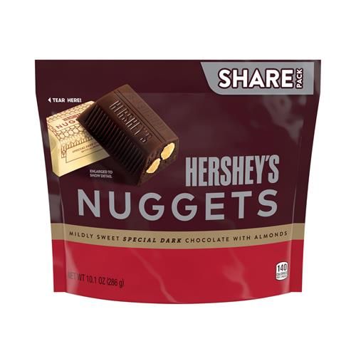 Hersheys Nuggets Special Dark Chocolate With Almonds Candy Share Pack, 10.1 Oz
