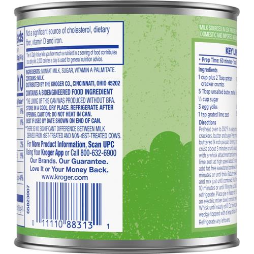 Kroger Fat Free Sweetened Condensed Milk 14 oz