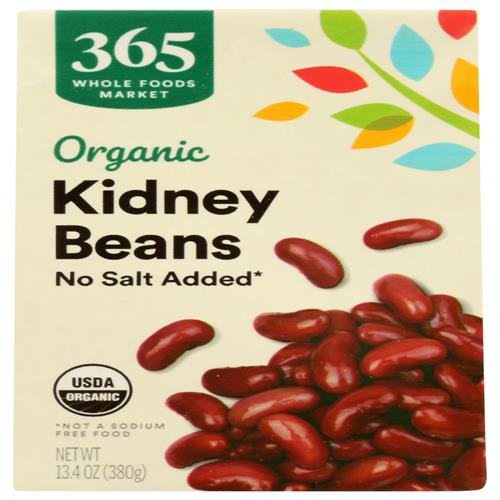 Whole Foods Market, Organic Kidney Beans No Salt Added, 13.4 Oz