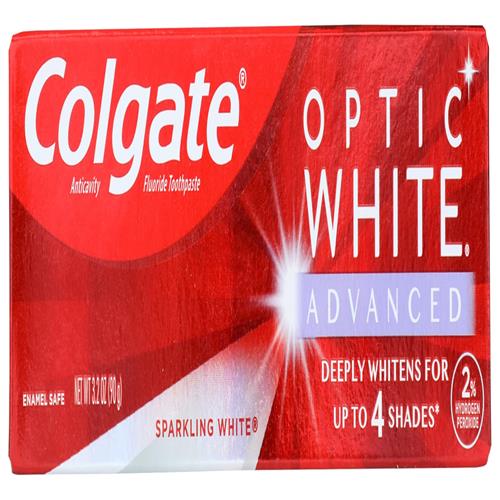 Colgate Optic White Advanced Teeth Whitening Toothpaste, Sparkling White, 3.2 Oz