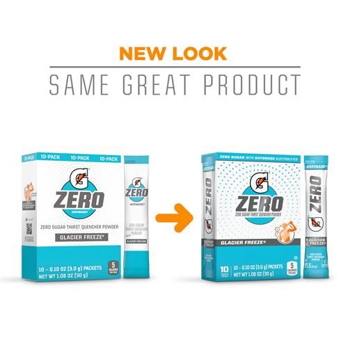 Gatorade - Sports Drinks G Zero Powder Packets Glacier Freeze, 0.10 Ounce(Pack Of 10)