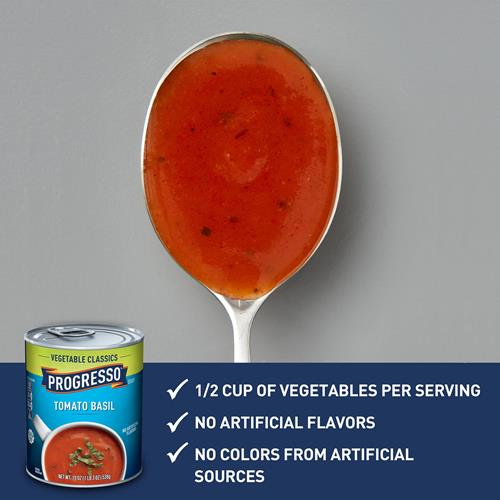 Progresso Tomato Basil Soup, Vegetable Classics Canned Soup, Gluten Free, 19 Oz