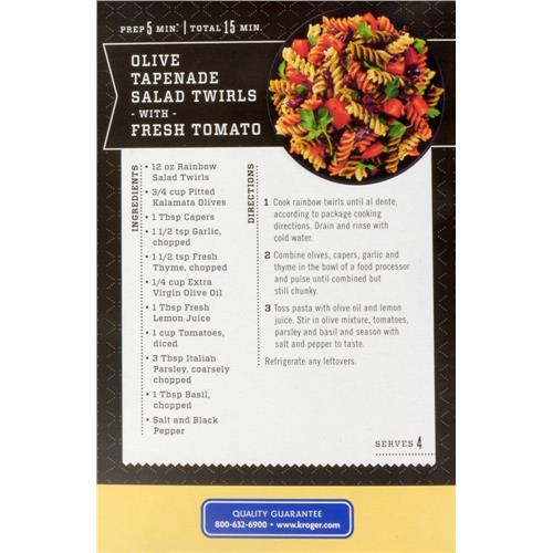 Kroger Salad Rainbow Twirls Pasta 12 oz