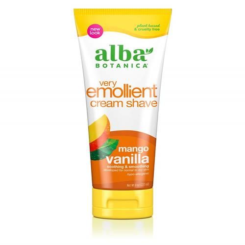 Alba Botanica Very Emollient Cream Shave, Mango Vanilla, 8 Oz