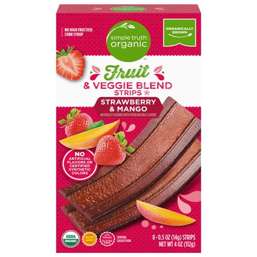 Simple Truth Organic Strawberry & Mango Strips 8 ct / 0.5 oz