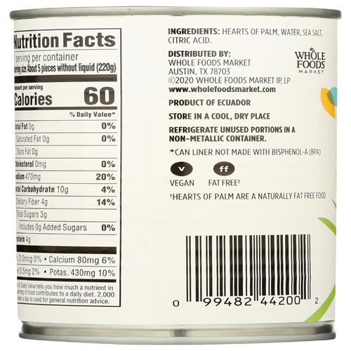 Whole Foods Market, Whole Hearts Of Palm, 14.1 Oz