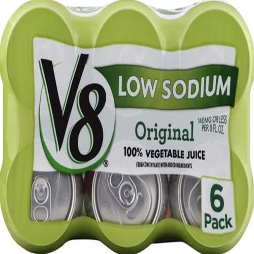 V8 Low Sodium Original 100% Vegetable Juice, 11.5 Fl Oz Can (6 Pack)