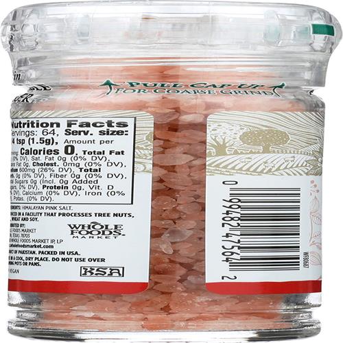 Whole Foods Market, Himalayan Pink Salt Grinder, 3.38 Ounce