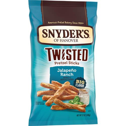 Snyders Of Hanover, Jalapeno Ranch Twisted Pretzel Sticks, 12 Oz Bag