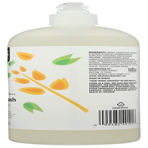 Whole Foods Market Body Wash, Colloidal Oatmeal, Fragrance Free, 32 Fl Oz