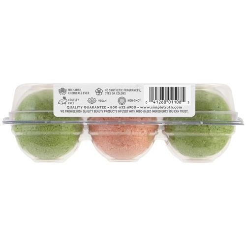 Simple Truth Beauty Crate Avocado Coconut & Papaya Effervescent Bath Bombs 6 ct