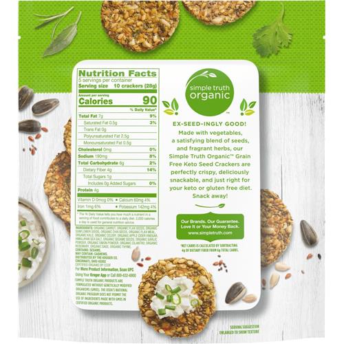 Simple Truth Organic Grain Free Keto Herb Seed Crackers 5 oz