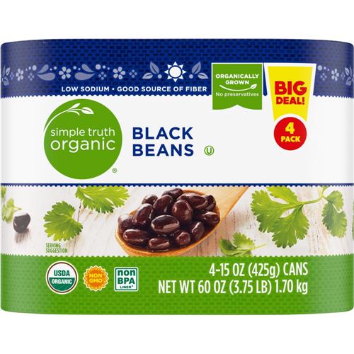 Simple Truth Organic Black Beans 4 ct / 15 oz