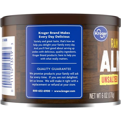 Kroger Raw Unsalted Almonds 6 oz