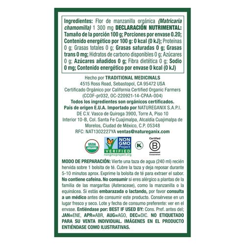 Traditional Medicinals Organic Chamomile Herbal Tea, 16 Count