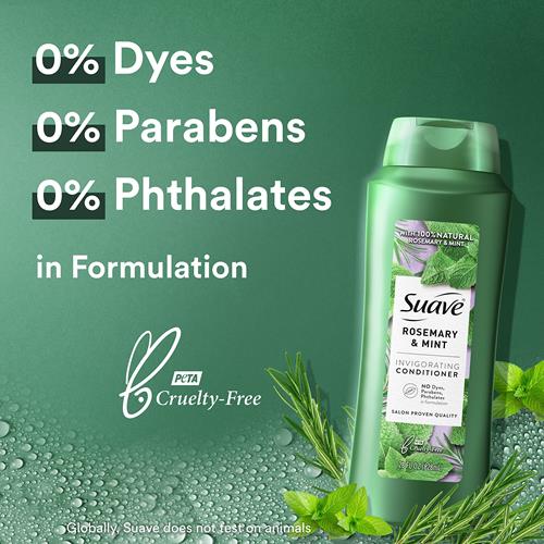 Suave Professionals Invigorating Conditioner For Dry, Damaged Hair Rosemary And Mint Paraben-Free And Dye-Free Deep Hair 28 Oz