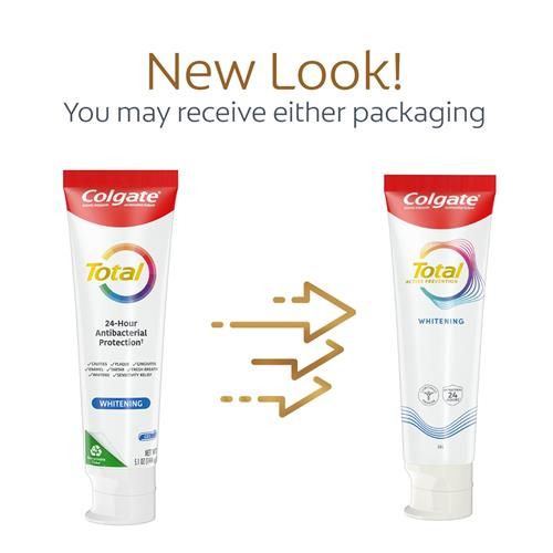 Colgate Total Whitening Gel Toothpaste, Mint Toothpaste, 5.1 Oz Tube, 2 Pack