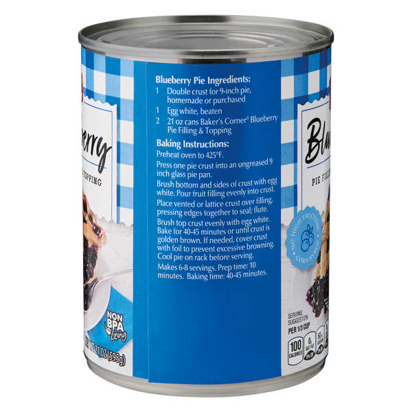 Baker's Corner Blueberry  Pie Filling & Topping, 21 oz