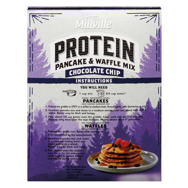 Millville Chocolate Chip Protein Pancake & Waffle Mix, 18 oz