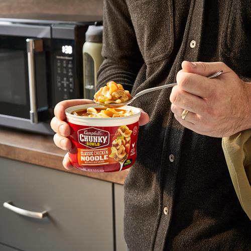 Campbells Chunky Soup, Classic Chicken Noodle Soup, 15.25 Oz Microwavable Bowl