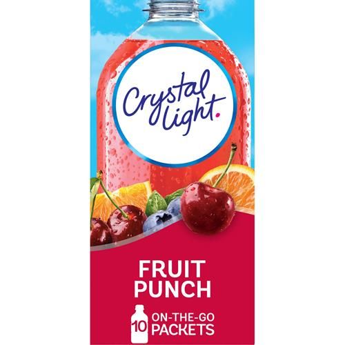 Crystal Light Fruit Punch Artificially Flavored Powdered Drink Mix, 10 Ct. On-The-Go-Packets