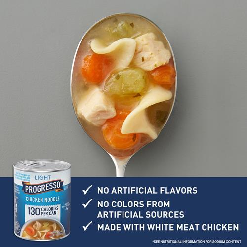 Progresso Light Chicken Noodle Soup, Ready To Serve Canned Soup, 18.5 Oz
