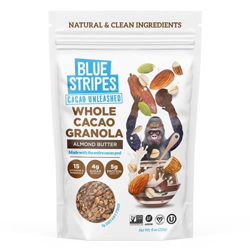 Blue Stripes Almond Butter Cacao Granola, 8 Oz