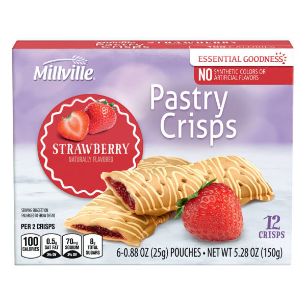 Millville Strawberry Pastry Crisps, 6 count
