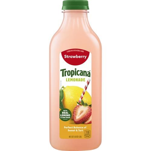 Tropicana Strawberry Lemonade, Made With Real Lemons, 46 Fl Oz Bottle