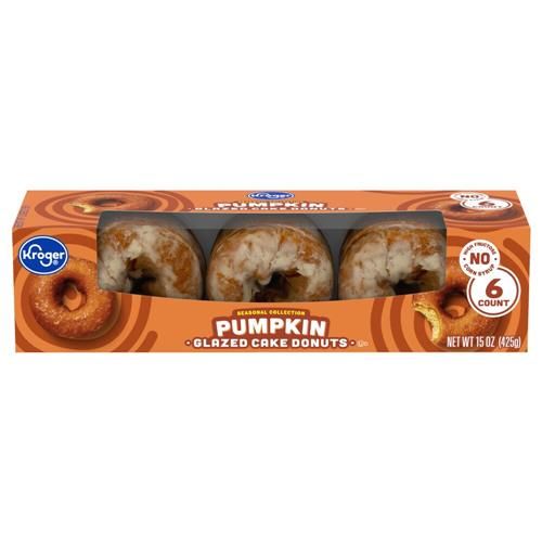 Kroger Pumpkin Glazed Cake Donuts 6 ct / 15 oz