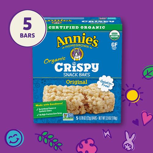 Annies Organic Original Crispy Snack Bars, Gluten Free, 3.9 Oz, 5 Ct.