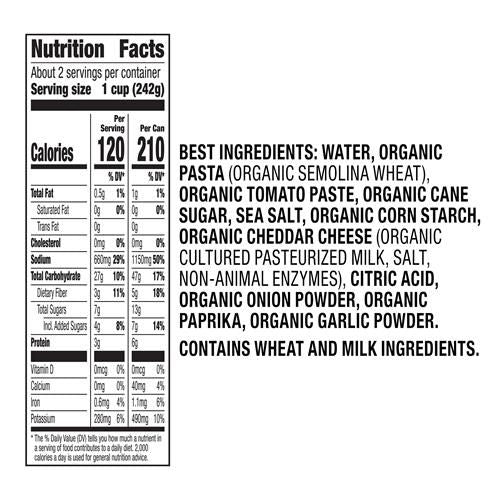 Annies Organic All Stars, Canned Pasta In Tomato And Cheese Sauce, 15 Oz