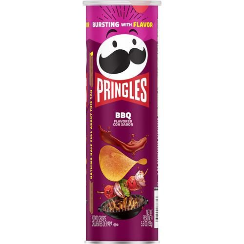Pringles Potato Crisps Chips, Lunch Snacks, On-The-Go Snacks, Bbq, 5.5Oz Can (1 Can)