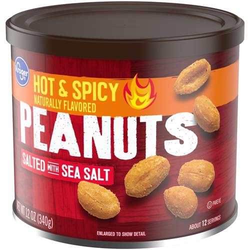Kroger Hot & Spicy Sea Salted Peanuts 12 oz