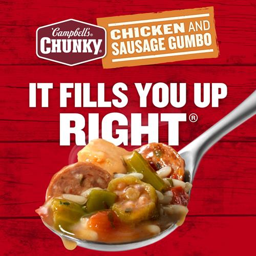 Campbells Chunky Soup, Chicken And Sausage Gumbo, 18.8 Oz Can