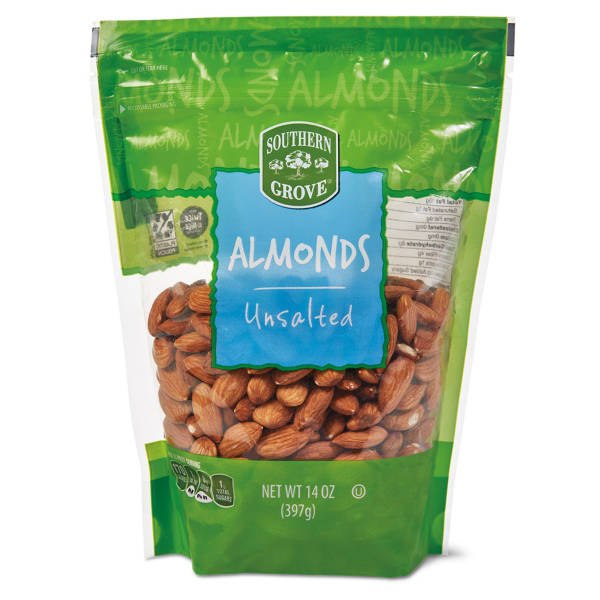 Southern Grove Unsalted Whole Almonds, 14 oz