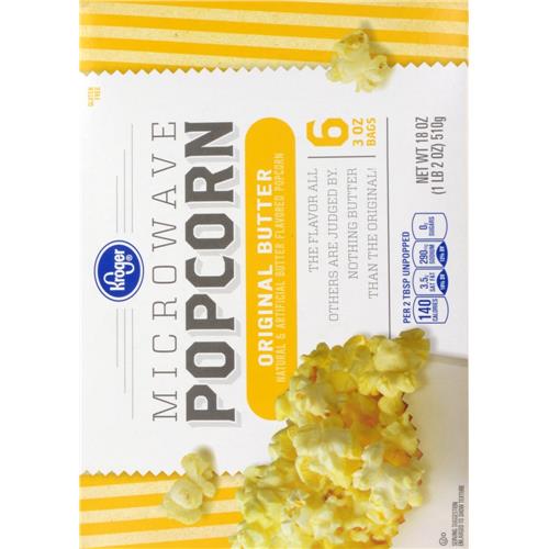 Kroger Original Butter Microwave Popcorn 6 ct / 3 oz